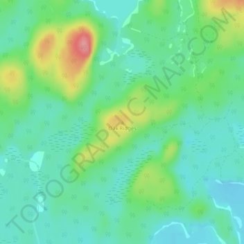 Topografische kaart Oak Ridges, hoogte, reliëf