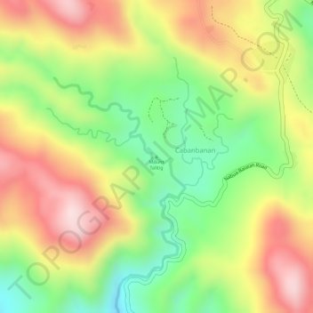 Topografische kaart Mount Talitig, hoogte, reliëf