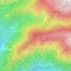 Topografische kaart Mont Péla, hoogte, reliëf
