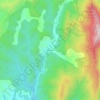 Topografische kaart Messages, hoogte, reliëf