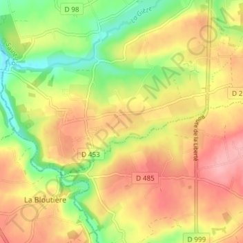 Topografische kaart La Cage, hoogte, reliëf