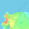 Topografische kaart Cape Foulwind, hoogte, reliëf