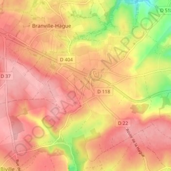 Topografische kaart Hameau Lucas, hoogte, reliëf
