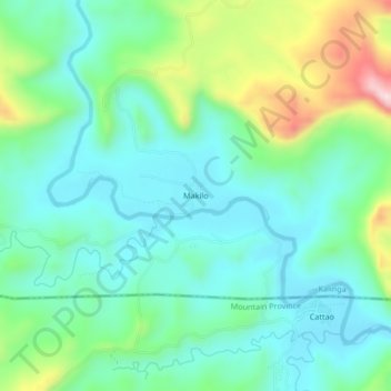 Topografische kaart Makilo, hoogte, reliëf