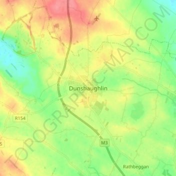 Topografische kaart Dunshaughlin, hoogte, reliëf
