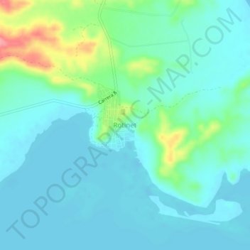 Topografische kaart Rotinet, hoogte, reliëf