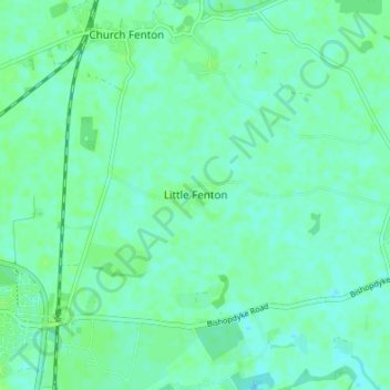 Topografische kaart Little Fenton, hoogte, reliëf