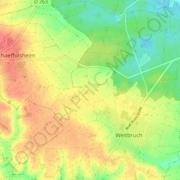 Topografische kaart Birkwald, hoogte, reliëf