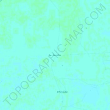 Topografische kaart Los Cerrillos, hoogte, reliëf