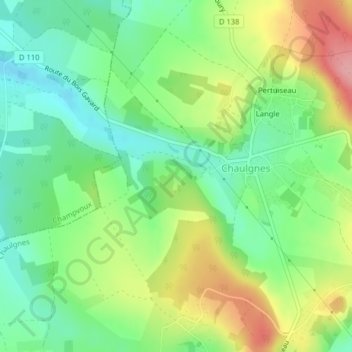 Topografische kaart Champ de l'Allier, hoogte, reliëf