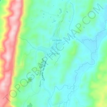 Topografische kaart La Danta, hoogte, reliëf