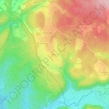 Topografische kaart Chapendu, hoogte, reliëf