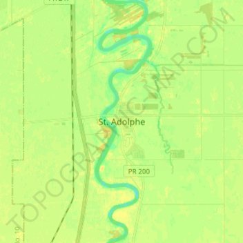 Topografische kaart St. Adolphe, hoogte, reliëf