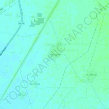 Topografische kaart Fatehgarh, hoogte, reliëf
