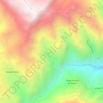 Topografische kaart Provincia de Churcampa, hoogte, reliëf