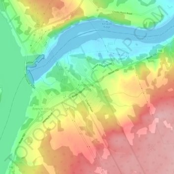 Topografische kaart Kingsclear, hoogte, reliëf