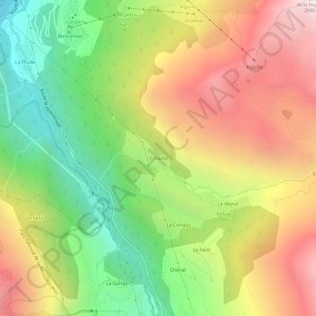 Topografische kaart L'Echaillon, hoogte, reliëf