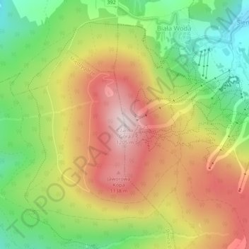 Topografische kaart Schwarzerberg, hoogte, reliëf