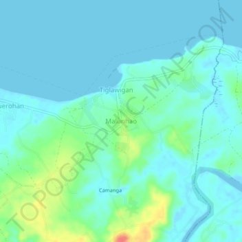 Topografische kaart Malunhao, hoogte, reliëf