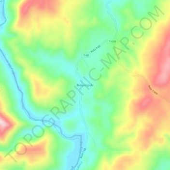 Topografische kaart Morrompulli, hoogte, reliëf