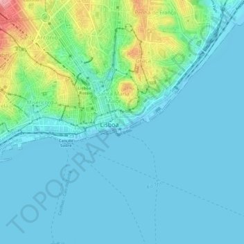 Topografische kaart Madalena, hoogte, reliëf