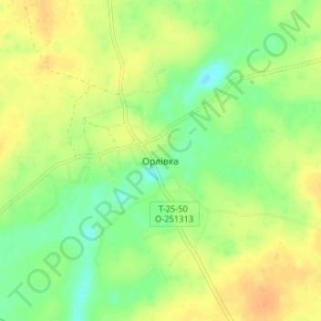 Topografische kaart Orlivka, hoogte, reliëf