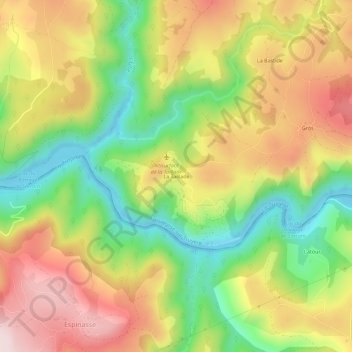 Topografische kaart La Taillade, hoogte, reliëf
