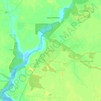 Topografische kaart Fox Field, hoogte, reliëf