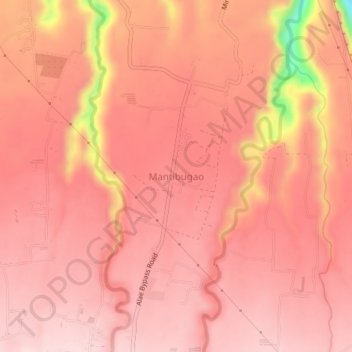 Topografische kaart Mantibugao, hoogte, reliëf