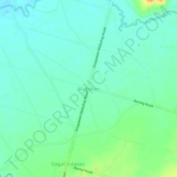 Topografische kaart Mabuhay, hoogte, reliëf