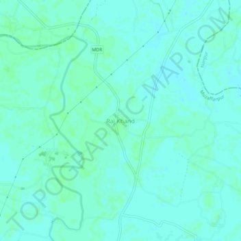 Topografische kaart Raj Khand, hoogte, reliëf