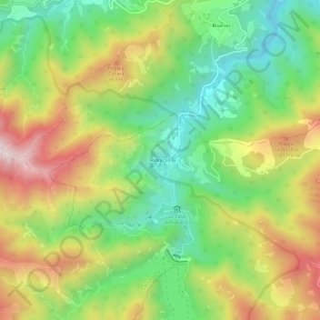 Topografische kaart Ridracoli, hoogte, reliëf