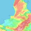 Topografische kaart El Ferrero, hoogte, reliëf