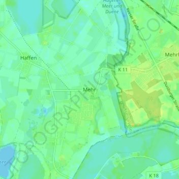 Topografische kaart Mehr, hoogte, reliëf