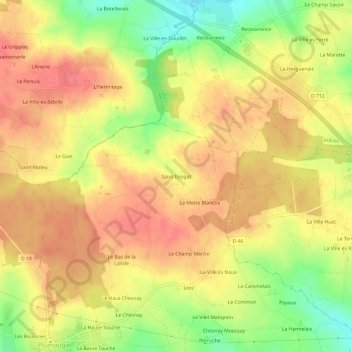 Topografische kaart Saint Enogat, hoogte, reliëf