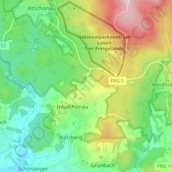 Topografische kaart Neubruch, hoogte, reliëf