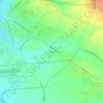 Topografische kaart Grange, hoogte, reliëf