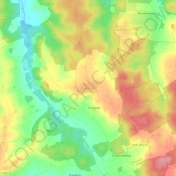 Topografische kaart Arlesried, hoogte, reliëf