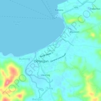 Topografische kaart Torrel, hoogte, reliëf
