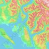 Topografische kaart Sutton Islets, hoogte, reliëf