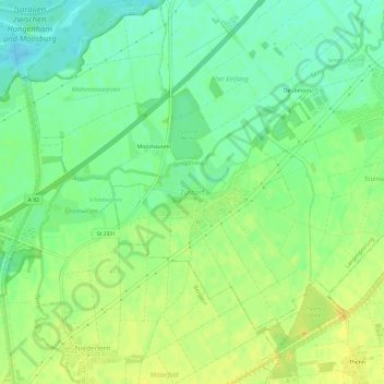 Topografische kaart Zustorf, hoogte, reliëf