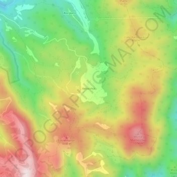 Topografische kaart Vallocchia, hoogte, reliëf