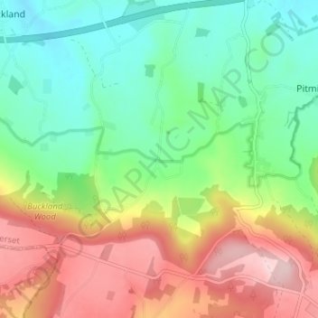 Topografische kaart Lowton, hoogte, reliëf