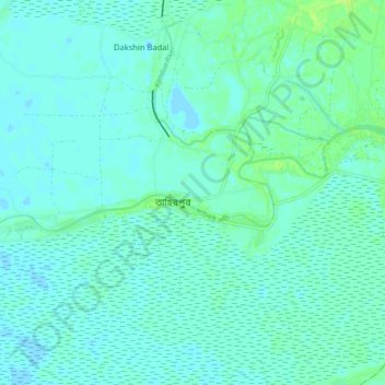 Topografische kaart Tahirpur, hoogte, reliëf