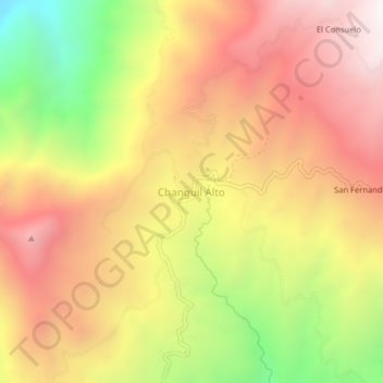 Topografische kaart Changuil Alto, hoogte, reliëf