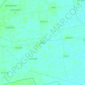 Topografische kaart 坑东村, hoogte, reliëf