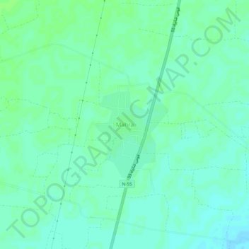 Topografische kaart Mahra, hoogte, reliëf