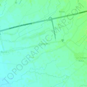 Topografische kaart San Juan, hoogte, reliëf