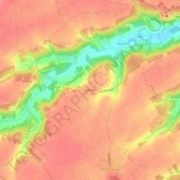 Topografische kaart Le Rotoir, hoogte, reliëf