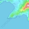 Topografische kaart Cargèse / Carghjese, hoogte, reliëf